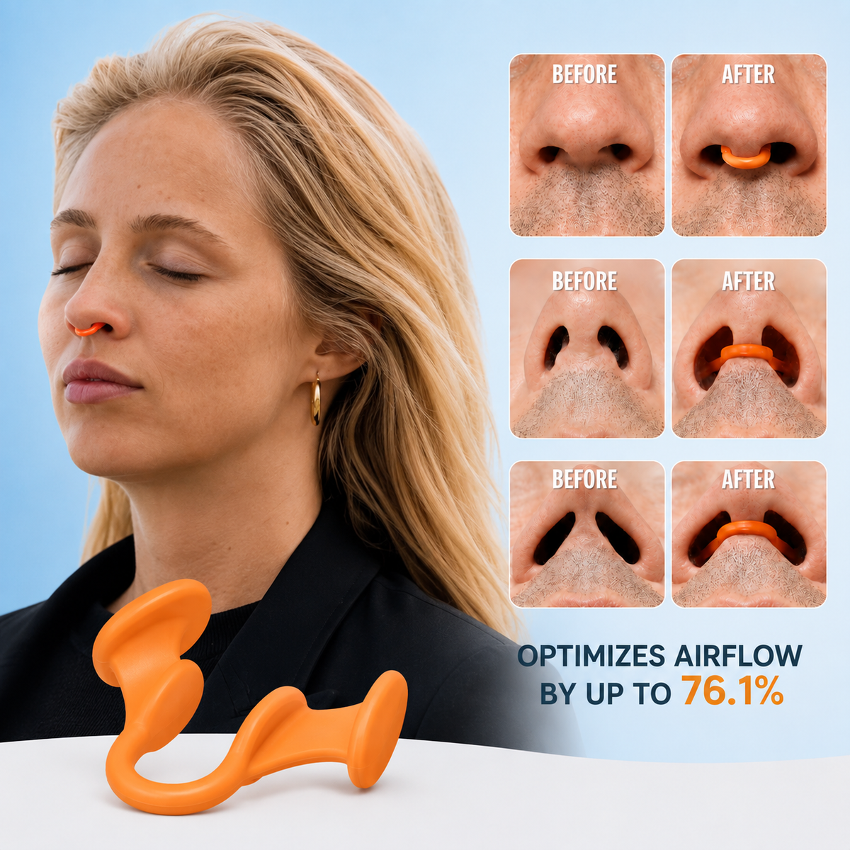 Silicone Elastic Nasal Splint Anti-snoring Device With Color Box Full Set Anti-snoring